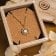 Holzkern Damen-Kette Composition Gem Mondstein/Goldfarben 3