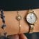 Holzkern Damen-Armband Composition Gem Mondstein/Goldfarben 4