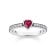 Thomas Sabo TR2448-640-10 Women's Ring with Red Heart-Shaped Stone Silver Image 1