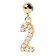 PDPaola CH01-008-U Charm Pendant Numeral 2 gold plated Image 1