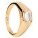 PDPaola AN01-985 Women's Stamp Ring Octagon Shimmer Gold Plated Silver Image 1