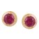 Acalee 70-1050-08 Women's Earrings Gold-Plated 925 Silver Red Cubic Zirconia 2