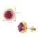 Acalee 70-1050-08 Women's Earrings Gold-Plated 925 Silver Red Cubic Zirconia 4