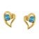 Acalee AC8876-05 Damen-Ohrstecker 925 Silber Vergoldet Herz Saphir-Blau 2