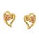 Acalee AC8876-10 Women's Stud Earrings 925 Silver Gold-Plated Heart Orange 2