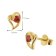 Acalee AC8876-16 Women's Earrings 925 Silver Gold-Plated Garnet Red 5