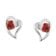 Acalee AC8866-16 Women's Stud Earrings 925 Silver Heart Garnet Red 2