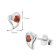 Acalee AC8866-07 Women's Stud Earrings 925 Silver Cubic Zirconia Red 5