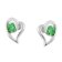 Acalee AC8866-11 Women's Stud Earrings 925 Silver Heart Green 2