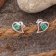 Acalee AC8866-11 Women's Stud Earrings 925 Silver Heart Green 3