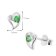 Acalee AC8866-11 Women's Stud Earrings 925 Silver Heart Green 5