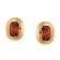 Acalee AC8952-16 Women's Stud Earrings Gold-Plated Silver Red Cubic Zirconia 2