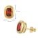 Acalee AC8952-16 Women's Stud Earrings Gold-Plated Silver Red Cubic Zirconia 5