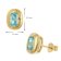 Acalee AC8952-02 Women's Stud Earrings Gold-Plated Silver Aquamarine Blue 5