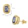 Acalee AC8952-06 Women's Stud Earrings Gold-Plated Silver Blue Cubic Zirconia 5