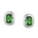 Acalee AC8946-11 Women's Stud Earrings Silver Emerald Green Cubic Zirconia 2