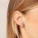 Acalee AC8946-11 Women's Stud Earrings Silver Emerald Green Cubic Zirconia 3