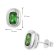 Acalee AC8946-11 Women's Stud Earrings Silver Emerald Green Cubic Zirconia 4