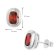 Acalee AC8946-16 Women's Stud Earrings 925 Silver With Red Cubic Zirconia 4