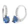 Acalee AC1006-05 Women's Hoop Earrings 925 Silver Dark Blue Cubic Zirconia 1