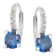Acalee AC1006-05 Women's Hoop Earrings 925 Silver Dark Blue Cubic Zirconia 2