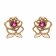 Disney E401056GRL Children's Earrings Rose 375 Gold with Ruby Image 1
