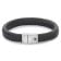 Rebel & Rose RR-M0019-S Men's Leather Bracelet Full Metal Herringbone Black 1