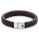 Rebel & Rose RR-M0022-S Men's Leather Bracelet Full Metal Herringbone Brown Matt 1