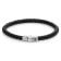 Rebel & Rose RR-M0040-S Men's Leather Bracelet Full Metal Single Round Black 1