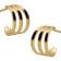 Victoria Cruz A4777-DT Ladies' Hoop Earrings Milan Triple Gold Tone Image 2