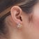 Victoria Cruz A4777-DT Ladies' Hoop Earrings Milan Triple Gold Tone Image 4