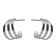 Victoria Cruz A4777-HT Women's Hoop Earrings Milan Triple Silver Image 1