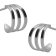 Victoria Cruz A4777-HT Women's Hoop Earrings Milan Triple Silver Image 2