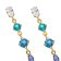 Victoria Cruz A4791-MDT Women's Drop Earrings Lisbon Gold Tone Cascade Blue Image 2