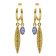 Victoria Cruz A4795-09DT Women's Hoop Earrings Lisbon Gold Tone Marquise Image 1