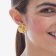 Victoria Cruz A4806-DT Women's Earrings New York Gold Tone Circle Image 4