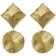 Victoria Cruz A4804-DT Ladies' Earrings New York Gold Tone Square + Circle Image 1