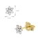 GLIZZ GL8633 Diamond Stud Earrings 375/9K Gold Blossoms 6