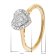 GLIZZ GL8654 Damen Diamant-Ring Herz Gold 333/8K 4