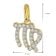 GLIZZ GL8330-06 Virgo Zodiac Sign 333/8K Gold on Plated Silver Chain 7