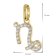 GLIZZ GL8330-10 Capricorn Zodiac Sign 333/8K Gold on Plated Silver Chain 7