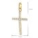 GLIZZ GL8317 Cross Pendant Gold 333 Cubic Zirconia on Plated Silver Chain 7