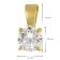 GLIZZ GL1070-45 Lab Grown Diamant-Anhänger 0,50 ct Gelbgold an Silberkette 6