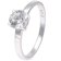 GLIZZ GL1676 Damenring Weißgold 333 / 8K Solitär-Ring mit Zirkonia 1