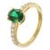 GLIZZ GL1148-11 Damenring Gelbgold 375 / 9K Lab-Grown Smaragd und Zirkonia 1