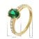 GLIZZ GL1148-11 Damenring Gelbgold 375 / 9K Lab-Grown Smaragd und Zirkonia 4