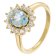 GLIZZ GL1137-02 Damenring Gelbgold 375/9K mit Blautopas und Zirkonia 1