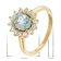 GLIZZ GL1137-02 Damenring Gelbgold 375/9K mit Blautopas und Zirkonia 4