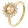 GLIZZ GL1137-09 Damenring Gelbgold 375/9K mit Rosa Morganit und Zirkonia 1